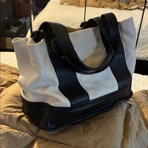 Audrey Brooke Black and Cream Tote Bag